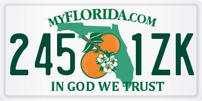 FL license plate 2451ZK