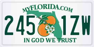 FL license plate 2451ZW