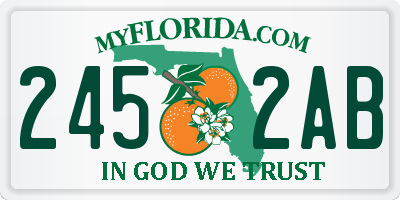 FL license plate 2452AB