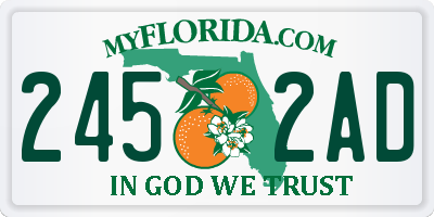 FL license plate 2452AD