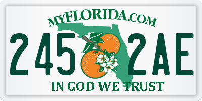 FL license plate 2452AE