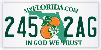 FL license plate 2452AG