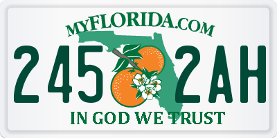 FL license plate 2452AH