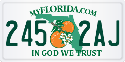 FL license plate 2452AJ