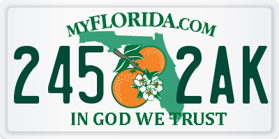 FL license plate 2452AK