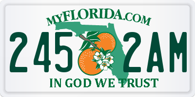 FL license plate 2452AM
