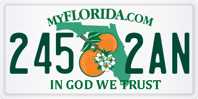 FL license plate 2452AN
