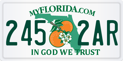 FL license plate 2452AR