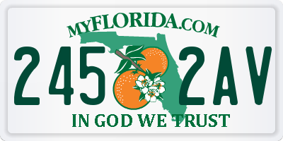 FL license plate 2452AV
