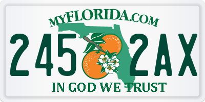 FL license plate 2452AX