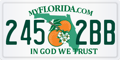 FL license plate 2452BB