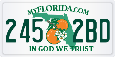 FL license plate 2452BD