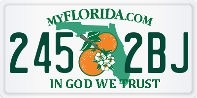 FL license plate 2452BJ