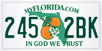 FL license plate 2452BK