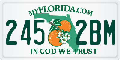 FL license plate 2452BM