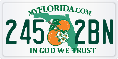FL license plate 2452BN