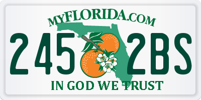 FL license plate 2452BS
