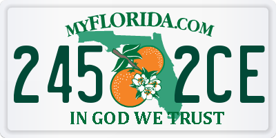 FL license plate 2452CE