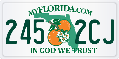 FL license plate 2452CJ