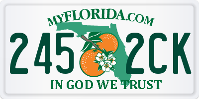 FL license plate 2452CK