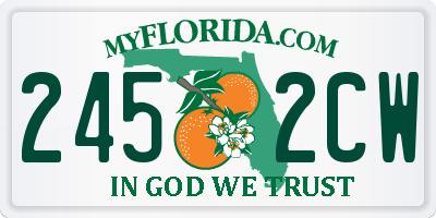 FL license plate 2452CW
