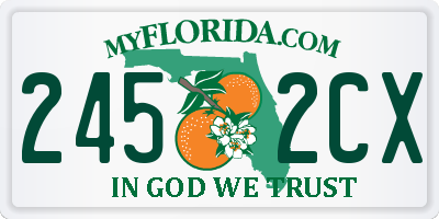 FL license plate 2452CX