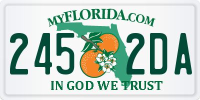 FL license plate 2452DA