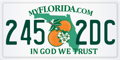 FL license plate 2452DC