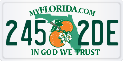 FL license plate 2452DE