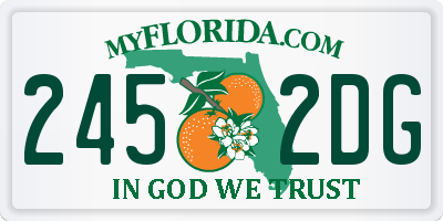 FL license plate 2452DG
