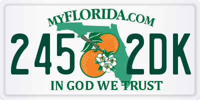 FL license plate 2452DK