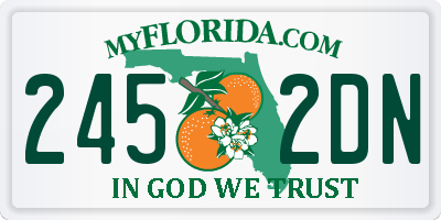 FL license plate 2452DN
