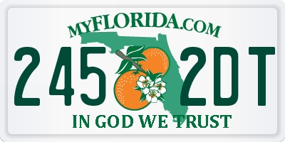 FL license plate 2452DT