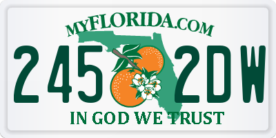 FL license plate 2452DW
