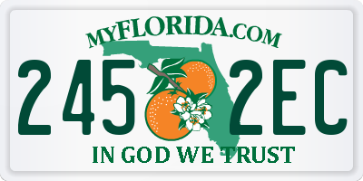 FL license plate 2452EC