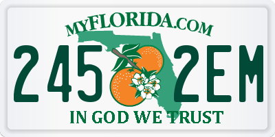 FL license plate 2452EM