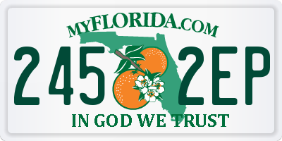 FL license plate 2452EP