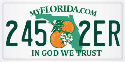 FL license plate 2452ER