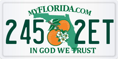 FL license plate 2452ET