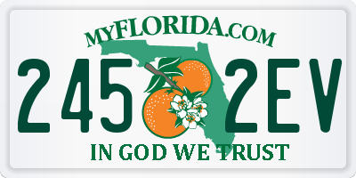 FL license plate 2452EV