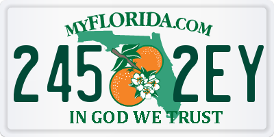FL license plate 2452EY