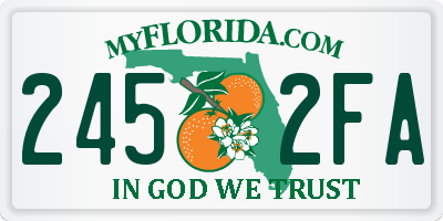 FL license plate 2452FA