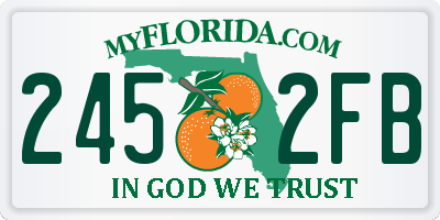 FL license plate 2452FB