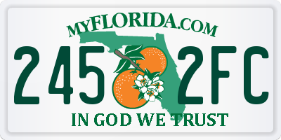 FL license plate 2452FC