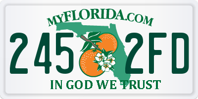 FL license plate 2452FD