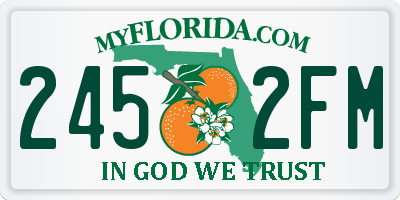 FL license plate 2452FM