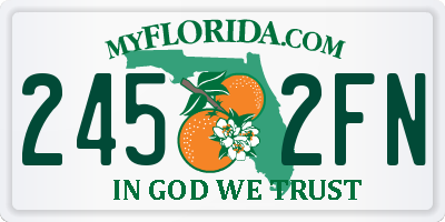 FL license plate 2452FN