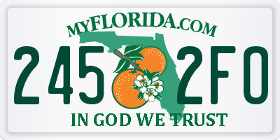 FL license plate 2452FO
