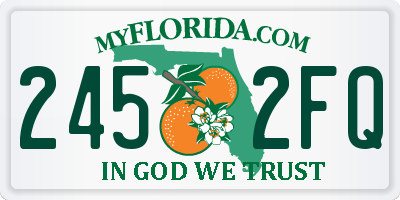 FL license plate 2452FQ