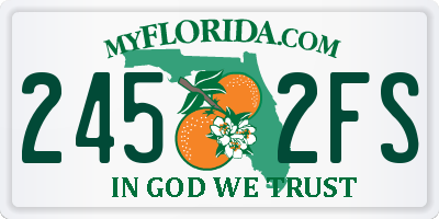 FL license plate 2452FS
